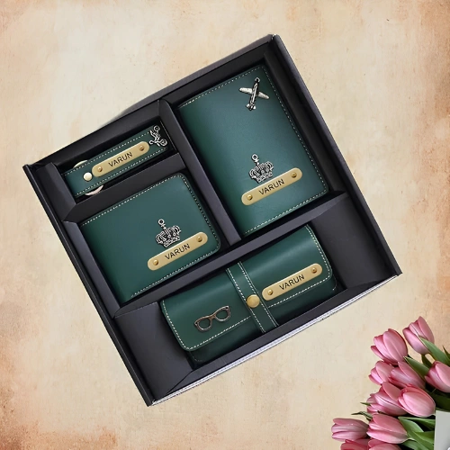 Leather 4 In 1 Corporate Wallet Gift Set